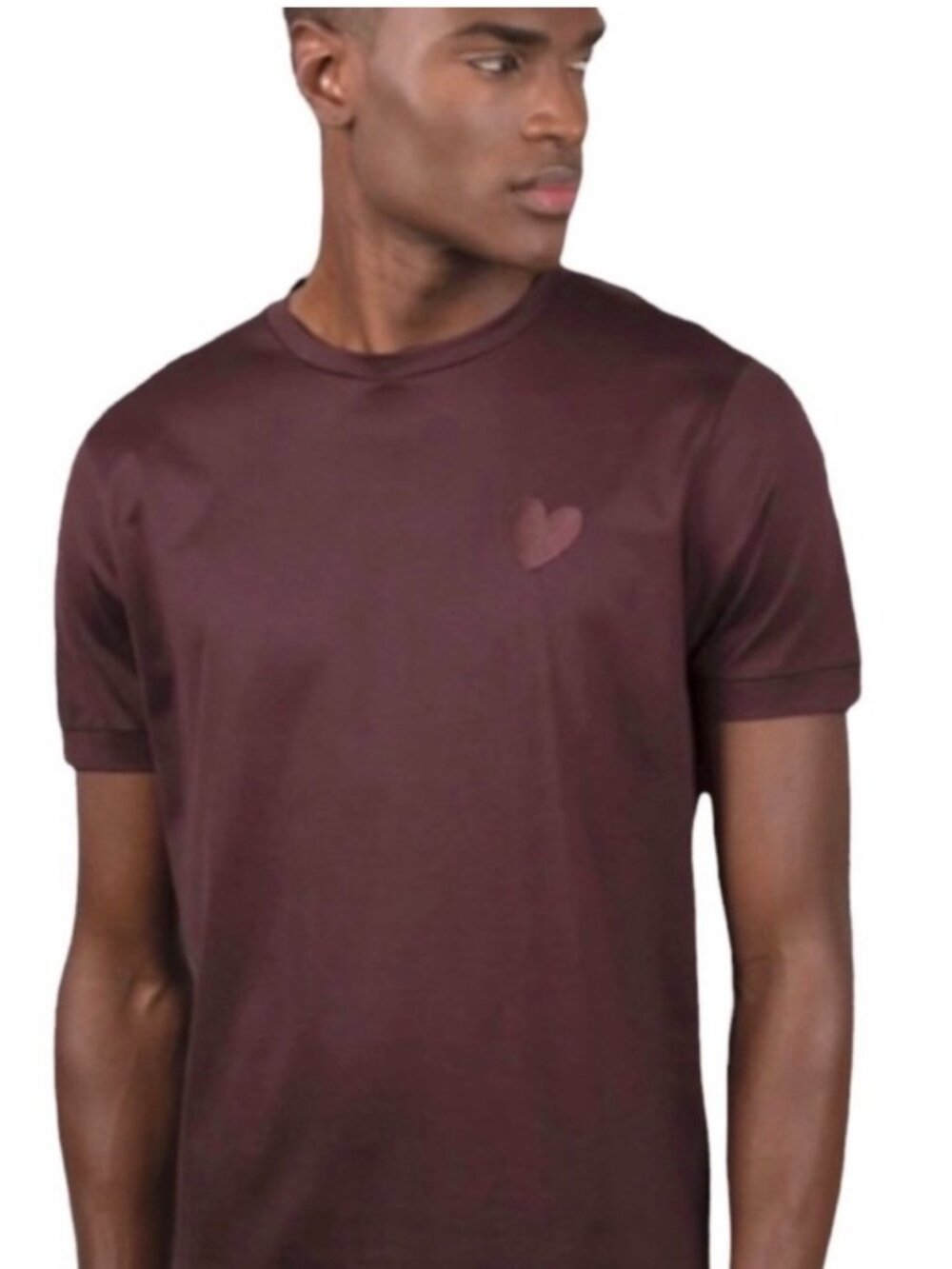 INIMIGO Classic Heart T-shirt In Smooth Aubergine Size Large